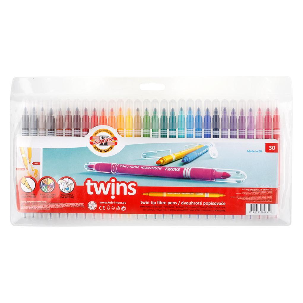 Koh-i-Noor Twins-Marker, wendbar, 30 Farben (238656) (30x) (238656)
