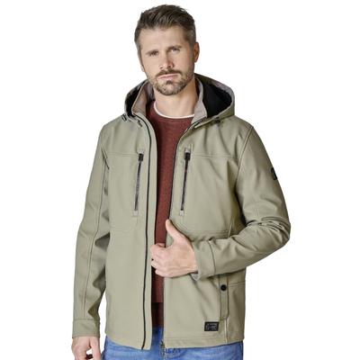 Softshelljacke CASAMODA "CASAMODA Softshelljacke uni", Herren, Gr. L, beige (sand), 100% Polyester, Jacken Softshelljacke