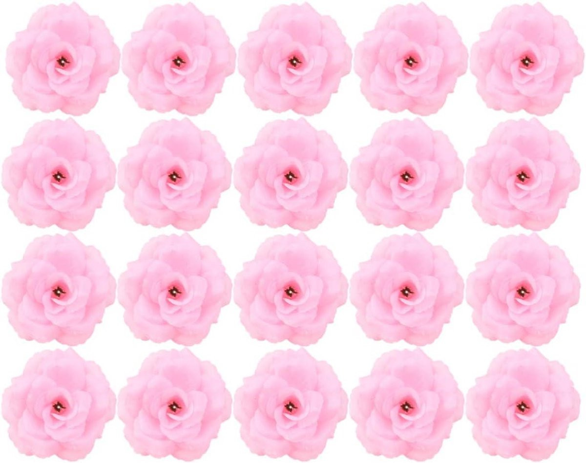 50 stuks Levensechte Kunstbloemen Rozen voor Bruiloft Decoratie - Roze