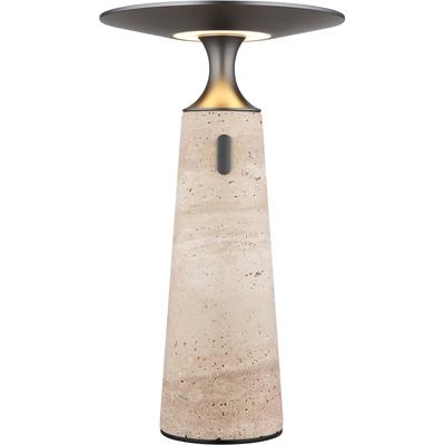 GLOBO LIGHTING LED Tischleuchte "TRAVERTIN", beige (grau), 1 Stk., Leuchten, Travertinstein Sockel, LED Tischleuchte