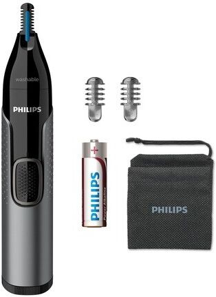 Philips Cortapelos nariz, orejas y cejas Serie 3000, lavable y con pilas. Negro