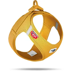 Curli Vest Hundegeschirr Clasp Air-Mesh Gelb 3XS (3XS, Hund, Allgemein), Halsband + Leine