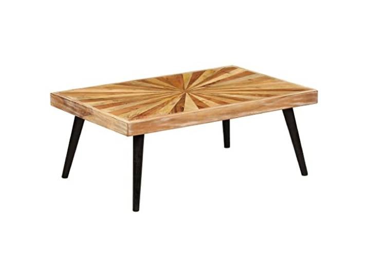 HEFZGDB Massivholz Couchtisch aus Mango 90x55x36 cm Rustikaler Wohnzimmertisch mit Robuster Tischplatte für Dekoration und Stauraum Langlebiges Hartholz Möbelstück Einzigartige