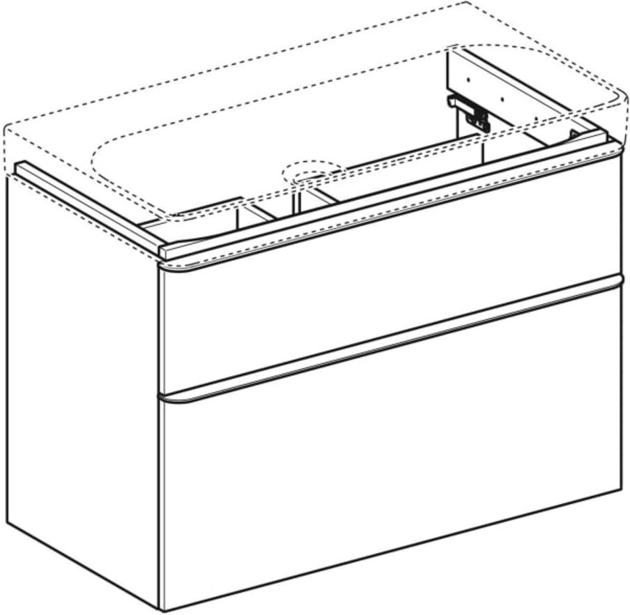 Geberit Waschtischunterschrank Smyle Square 88,4x61,7x47cm, sandgr. hgl, 2 Laden (500354JL1)