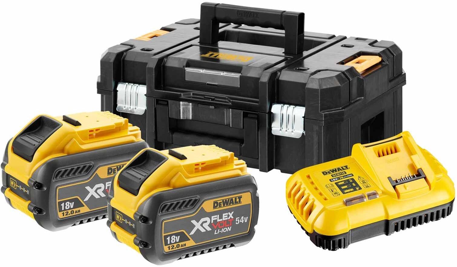 Akku-Ladestation DEWALT "FlexVolt Starter-Set 2xAkku 54V", gelb, Ladegeräte, Akku-Ladestation gelb Einheitsgröße