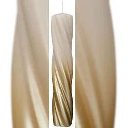 Wiedemann Kerzen Kerzen Elegant Twist Creme-Gold 300 x Ø 60 mm, 1 Stück