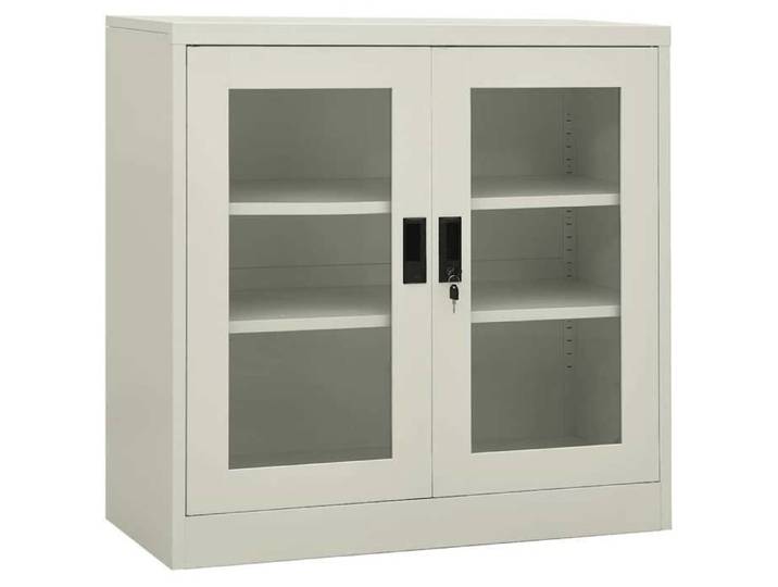 Armoire de bureau Gris clair 90x40x90 cm Acier - Cadre durable - design élégant(18336)