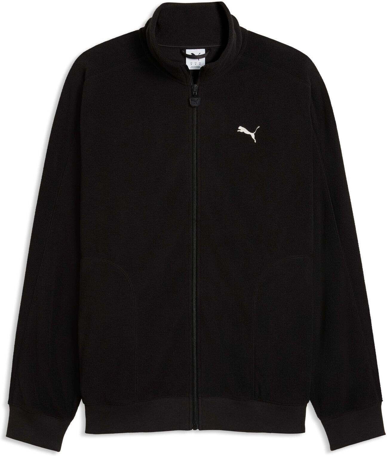 Trainingsjacke PUMA "ESS ELEVATED RELAXED WINTERIZED TRACK JACKET", Herren, Gr. S, schwarz (puma schwarz), Fleece, Obermaterial: 100% Polyester, unifarben, relaxed fit normal, Jacken Trainingsjacke, mit Eingrifftaschen, Relaxed Fit puma schwarz S