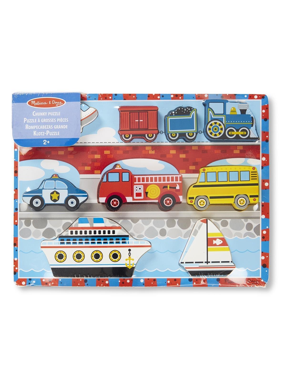 Melissa & Doug Wooden Chunky Puzzle Vehicles Holz