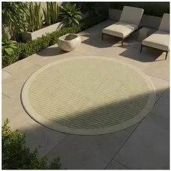 Teppich Outdoor DAFNE in Grün, einfarbig, Ø 120 cm