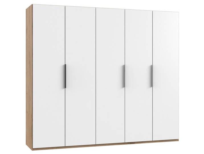 Mid.you Drehtürenschrank Wimex Level 36A, Weiß, Eiche, 3 Fächer, 250x216x58 cm, BQ - Bündnis für Qualität, Made in Germany, DIN EN ISO 9001, umfangreiches Zubehör erhältlich, in verschiedenen Größen und Holzdekoren erhältlich, Schlafzimmer, Kleiderschränke, Drehtürenschränke