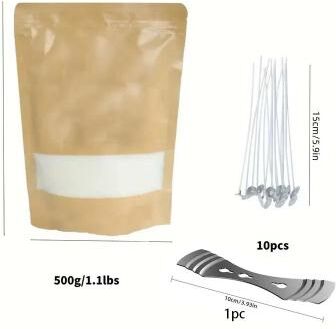 Uplift Picks DIY Pearl Candle Wax Kit Refillable Sand Candle Making Kit With Wicks 500 G