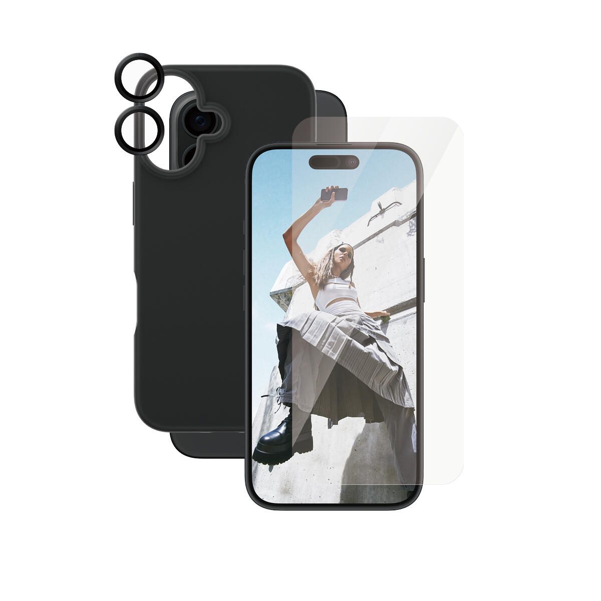 PanzerGlass™ CARE by PanzerGlass® Fashion 3-in-1 Schutzset für iPhone 16 B1393+95875+95890