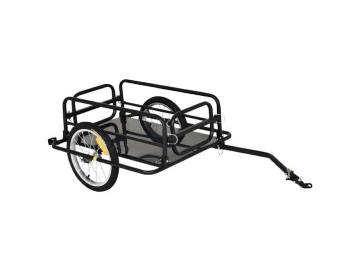 HOMCOM Remorque Vélo Remorque de Transport 70L 139L x 71\,5l x 49H cm Noir pour Vélo\, Barre d'Attelage Universelle\, Acier
