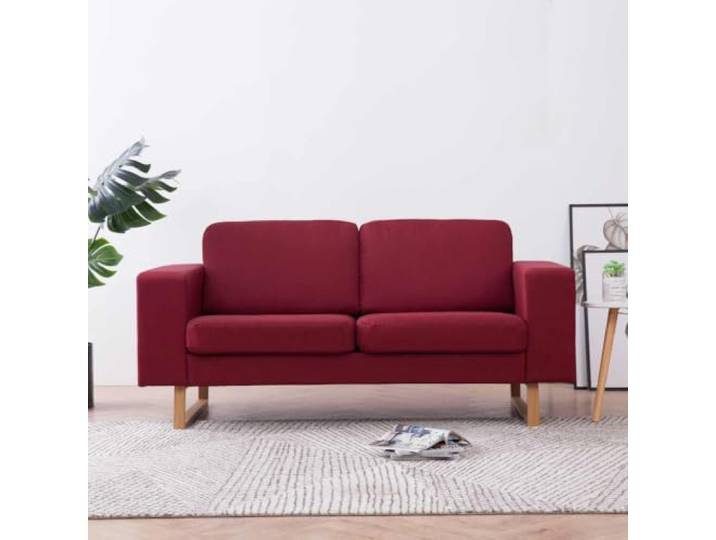 HEFZGDB Stilvolles 2-Sitzer-Sofa in Weinrot mit abnehmbaren Kissenbezügen und robustem Holzrahmen für maximalen Sitzkomfort und Langlebigkeit im Wohnbereich