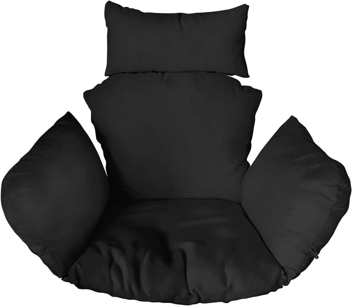 Zwarte kussenhoes voor hangstoel en schommelstoel voor extra comfort