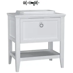 VitrA Valarte Set 78 cm Einbauwaschtisch + Waschtischunterschrank 1 Vollauszug Weiß Matt,62195 62195