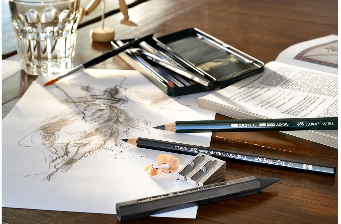 Bleistift FABER-CASTELL "Pitt 26e", grau, Kunstfaser, Stifte, Bleistift grau Einheitsgröße