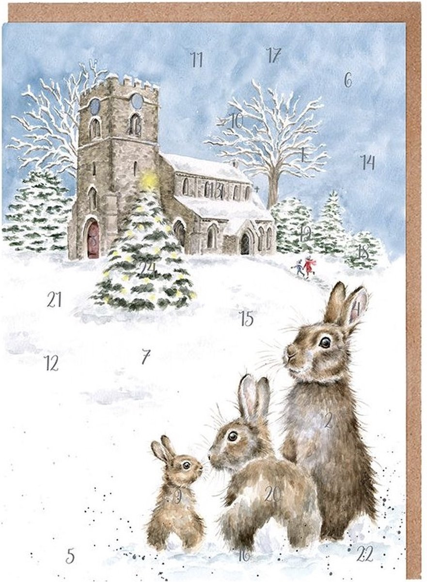 Wrendale Designs Adventskalender Stille Nacht Kaart A5