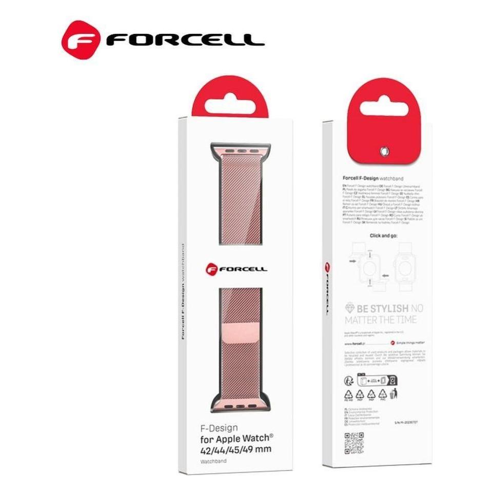 Forcell F-DESIGN FA03 pasek do APPLE Watch 38 / 40 / 41 mm różowy (Rostfreier Stahl, Stahl) (48587300)