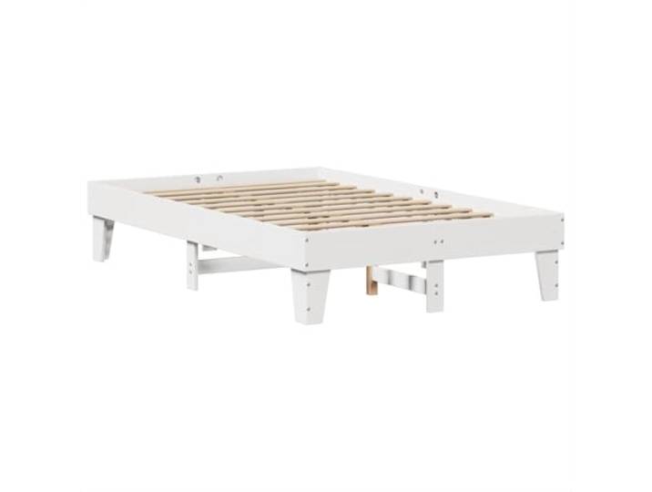 KTHLBRH Weißes Bett 120 x 200 cm ohne Matratze Massivholz Lattenrost inklusive, Stauraum unten, stabiler Rahmen, einfache Montage