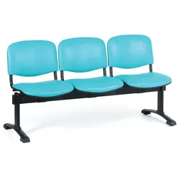 Kunstleder Wartezimmerbank, Traversenbank VIVA, 3-sitzer, türkis