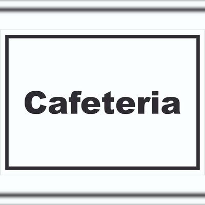 HB-Druck Cafeteria Schild mit Text Restaurant mit Selbstbedienung waagerecht A5 (148x210mm)