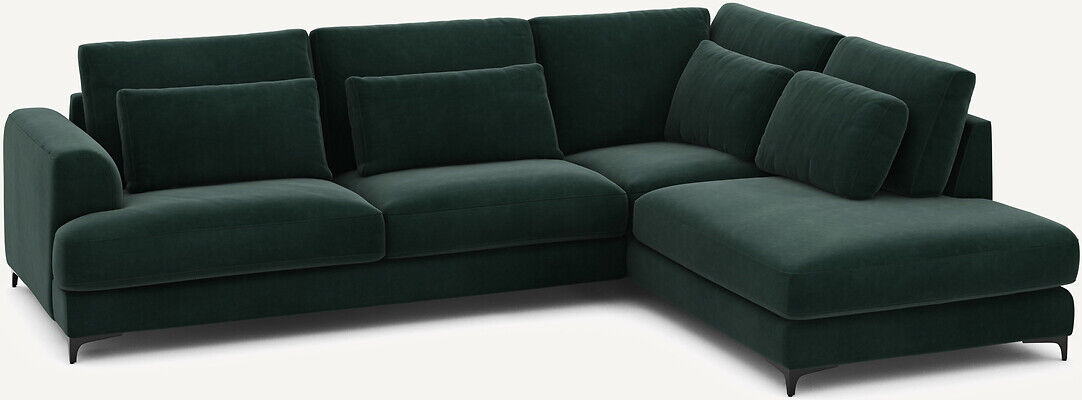 AM.PM Canapé d'angle droit convertible, en velours, Marsile