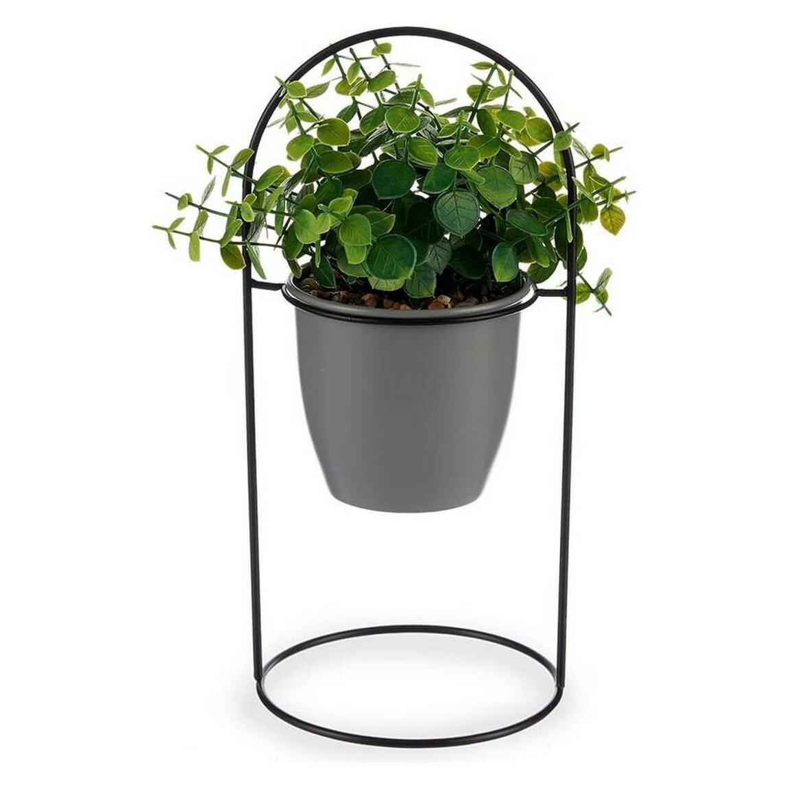 Ibergarden Pflanze rundes Blatt Basis Metall grau (30 cm) (45266926)