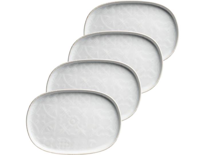 MÄSER Platten-Set Trad. Tiles weiss Steinzeug Oval B 23 cm
