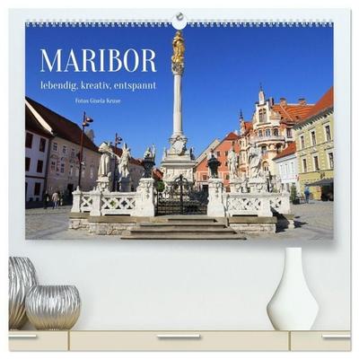 Maribor lebendig, kreativ, entspannt (hochwertiger Premium Wandkalender 2027 DIN A2 quer), Kunstdruck in Hochglanz