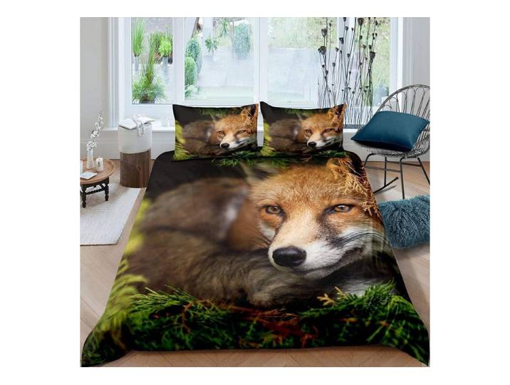 LuxusKollektion Kinderbettwäsche Bettwäsche Set Fuchs 155x220cm 3D Woodland