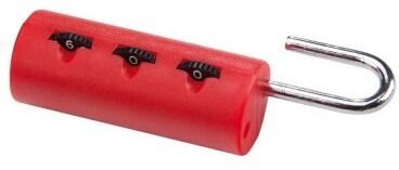 Lucchetto Rosso Metallo  1,7x6cm con Combinazione Valigia Personalizzate o neutre