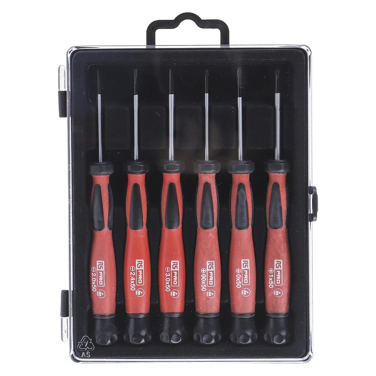 RS PRO 6pcs ESD Precision screwdrivers set (8640861)