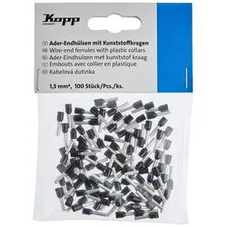 354410090 Ader-Endhülse KstKr 1,5mm2 100 Stk schw.