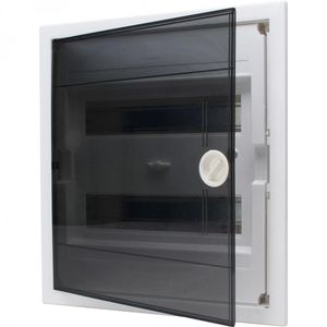 Kopp Sicherungskasten 346002005, für innen, 24 Module, 2-reihig, mit transparenter Tür, für Unterputz