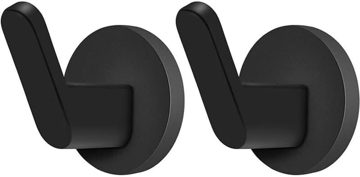 2 Stuks Magnetische Haken Mat Zwart - RVS Magnetische Wandhouder voor Keuken & Werkplaats