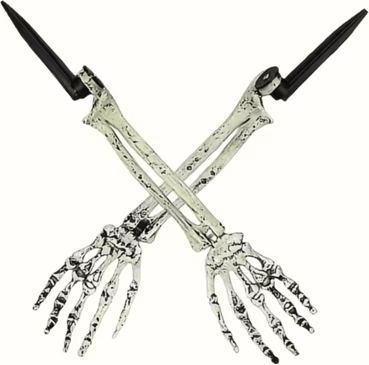 Inspire Curations Skeleton Bone Garden Stakes Skeleton Garden Stakes Skull & Hand Halloween Yard Decorations 2pcs Hand