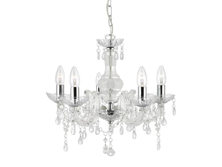 Searchlight Kronleuchter Marie Therese, dimmbar, klar / transparent, für Wohn- / Esszimmer, Metall, Kronleuchter