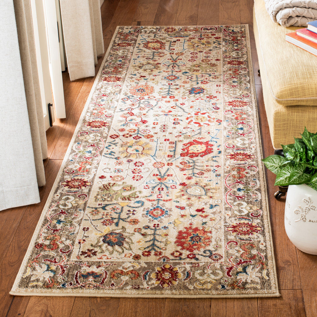 Langley Street Vintage Look Area Rug Beige Runner 76 x 244cm