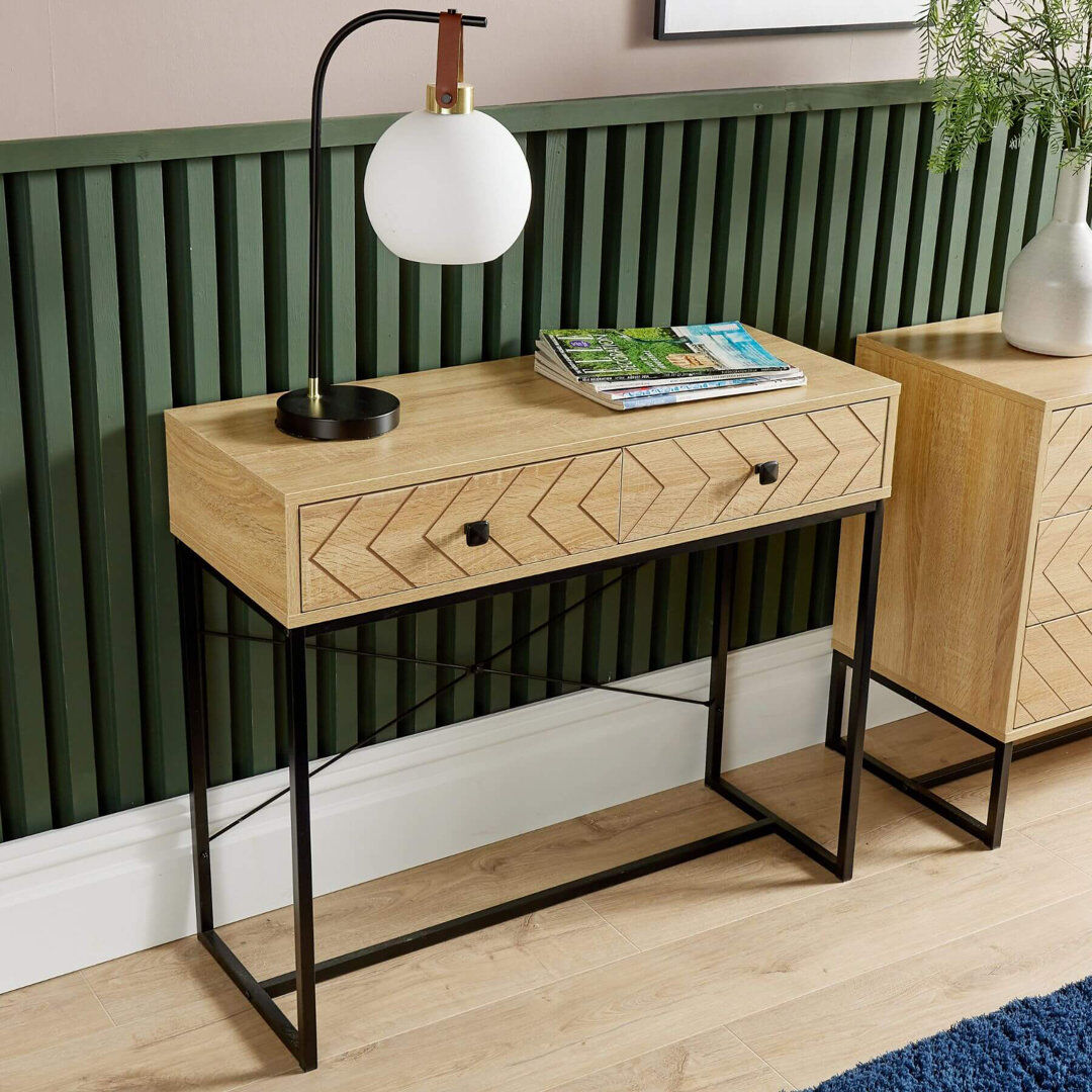 Natur Pur Landers 90 cm W Console Table Light Oak 76cm H X 90cm W X 35cm D