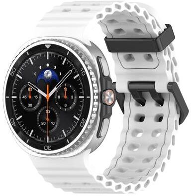 Everyday Crate XDfind Samsung Galaxy Watch 8 Band Soft Silicone Watch Band For Galaxy Watch 8 Classic With Dual Row Vent Holes white