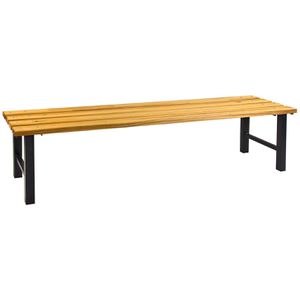 ADB Umkleidebank 40820, Sitzfläche Holz, 200 cm, buche / anthrazitgrau
