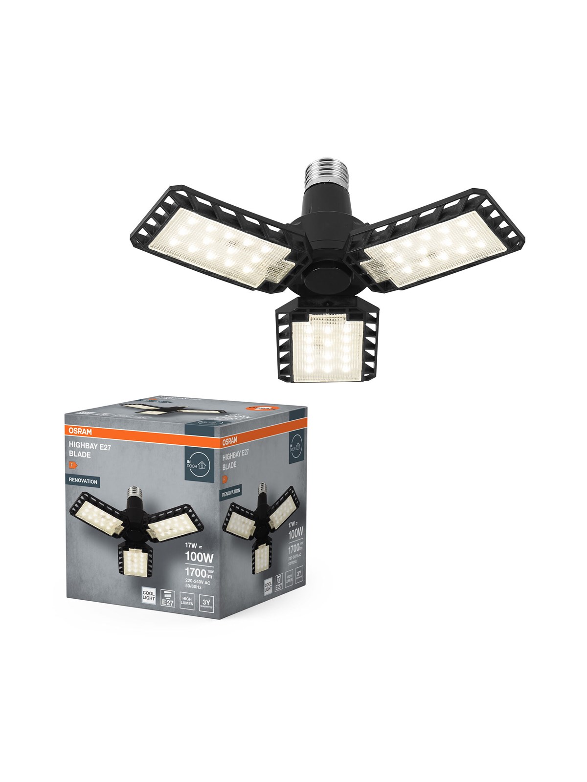 Osram LED-Lampe Floodlight High Bay 1600lm 18W/840 black E27