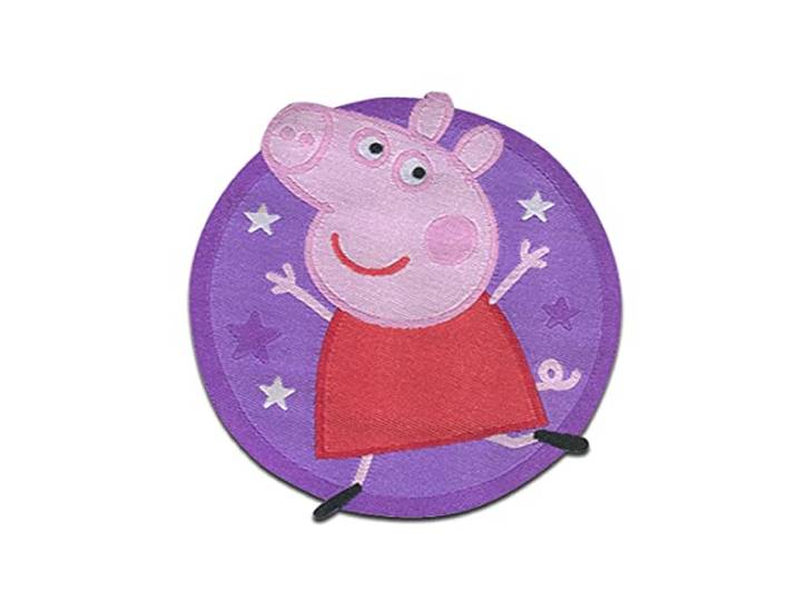 Peppa Wutz © Sterren - Lapjes Appliqués overdrukplaatjes Applicaties opnaaien opstrijken Lap Patches, Maat: 5,5 x 5,6 cm