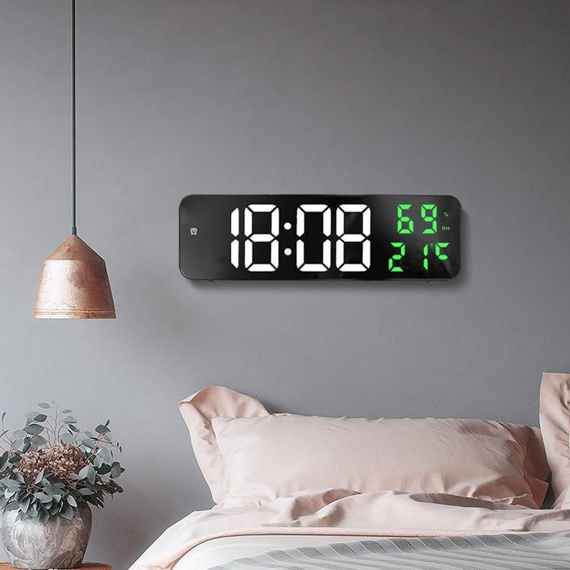 Dripio Digitale wandklok met groot display, wekkerfunctie en temperatuurweergave