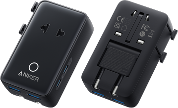 Anker Nano Travel Adapter (5-in-1, 20W, 1-Pack)