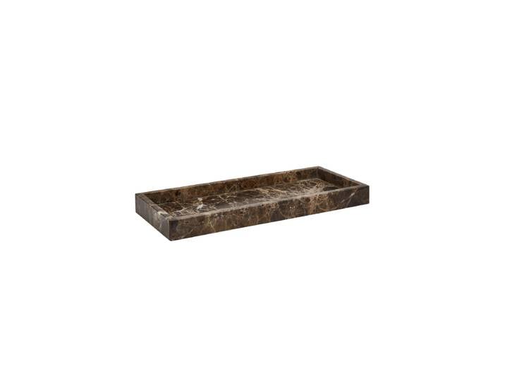Rechteckiges Design Bad-Tablett „Hammam“ aus Marmor Multicolor, Gold Aquanova