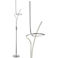 Stehleuchte Standleuchte Stehlampe Designleuchte Chrom, Acryl, Schalter, SMD LED 20,1 Watt 1600 Lumen warmweiß, DxH: 18x145 cm