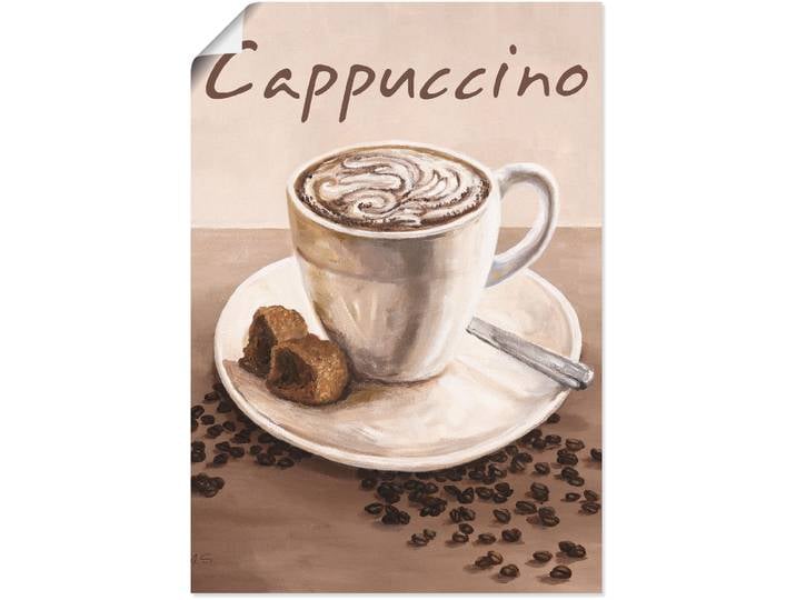 Wandbild ARTLAND Cappuccino - Kaffee , beige (farbe bild(er): naturfarben), B:50cm H:70cm, Bilder, Wandbild, als Leinwandbild, Poster in verschied. Grössen